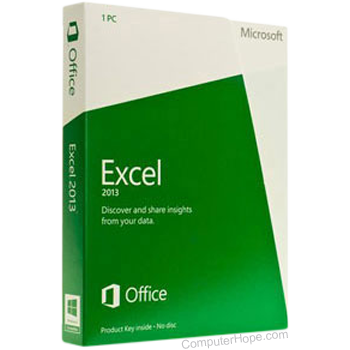 Microsoft Excel 2013 software box.