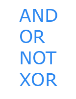 AND, OR, NOT, XOR boolean operations