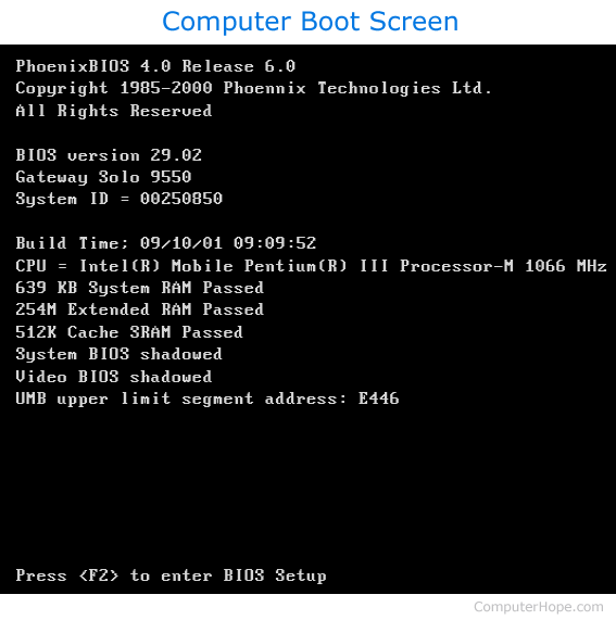 Computer Boot screen