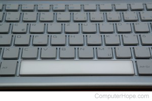Spacebar on a keyboard.